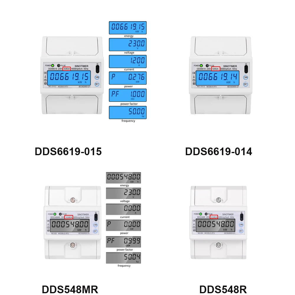 015 NEW AC 220V Power Saving Meter Energy Meter RS485 Modbus Single Phase DIN Rail LCD Digital with backlight Multifunctional