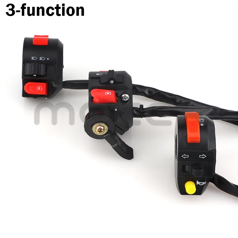 Motorcycle Handlebar Switch Assembly Multi-function Turn Signal Horn Start Choke Starter Switch For 7/8\