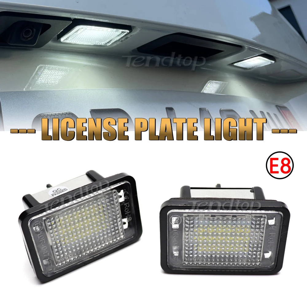 2Pcs For MERCEDES BENZ GLK X204 2007-2013 LED License Plate Lights Bulb 12V 6000k White Error Free LED Number Plate Tail Lamp