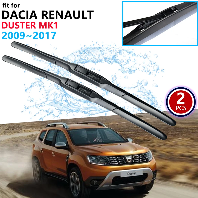 for Dacia Renault Duster MK1 2009~2017 Front Windscreen Wipers Car Wiper Blade Accessories 2010 2011 2012 2013 2014 2015 2016