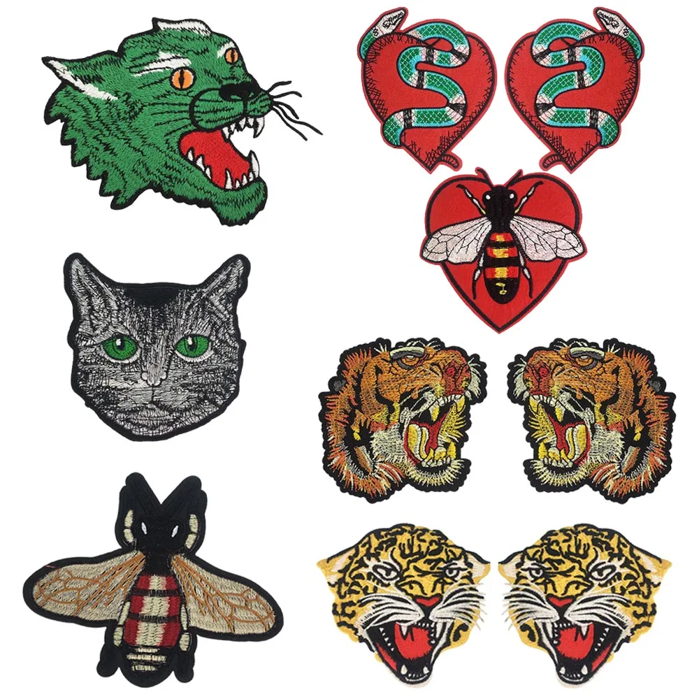 Embroidery Patches animal pattern Sew On/Iron On Patch Applique diy Crafts Stiker for Jeans Hat Bag Clothes Accessories Badges