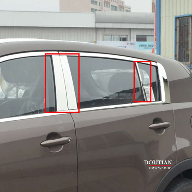 For Kia Sportage 4 QL 2016-2020 Window Pillar Post Covers Trim Molding External Decoration Stainless Accessories