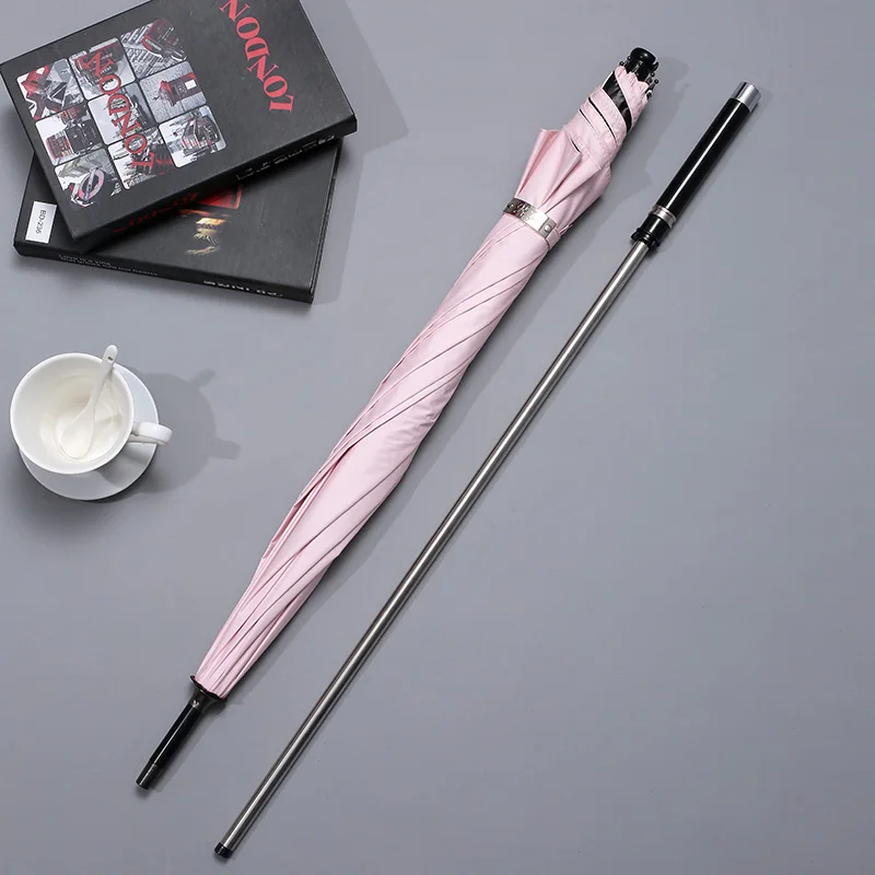 Self-defense Long-handle Windproof UV Protection Business Cane Umbrella Suitable for Climbing Hiking Hanging Out On Raining