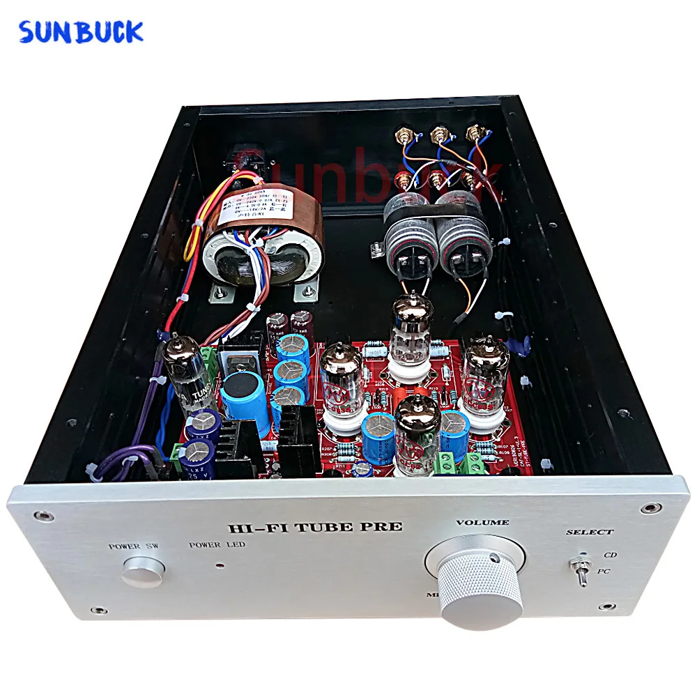 Sunbuck, imita a lenda da elvis americana, tubo de pré-amplificador 6dj8 6x4 12au7 12ax7, amplificador de áudio de alta fidelidade