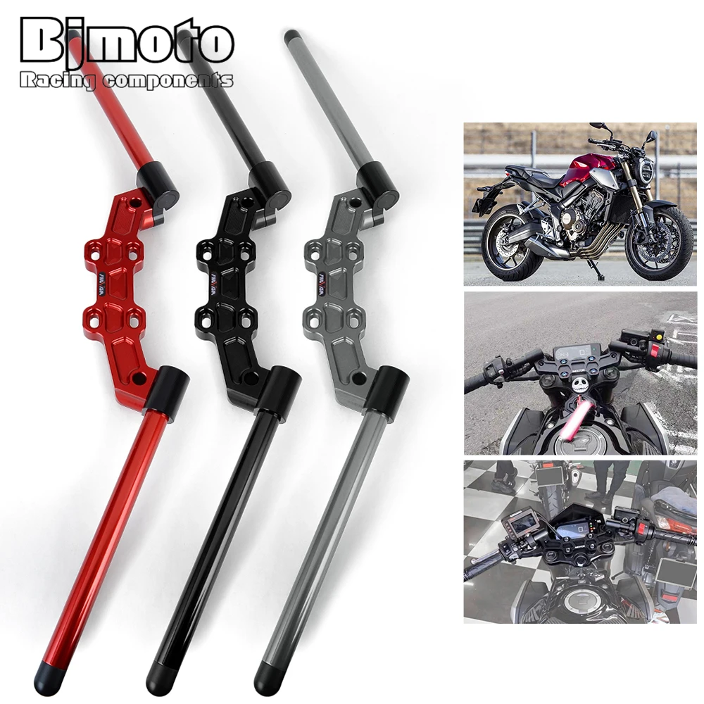 BJMOTO CB 650 R Motorcycle Clip on Adjustable Handlebars Handle Bar With Adapter For Honda CB650R 2019 2020 2021