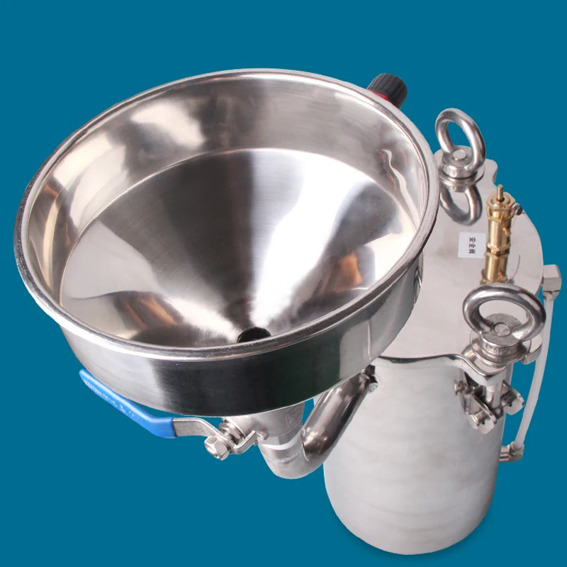 Barril de pressão de aço inoxidável 3L, com funil, com nível de líquido, tanque de pressão, barril de armazenamento de cola, pressão do dispensador