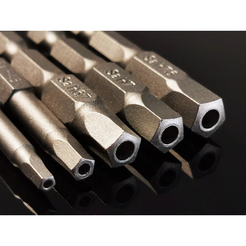 Pentagonal Chave de fenda Brocas Set, magnético, chave de fenda, Hex Shank S2, Power Kit Ferramentas Manuais, 50mm, 1/4 ", 5Pcs