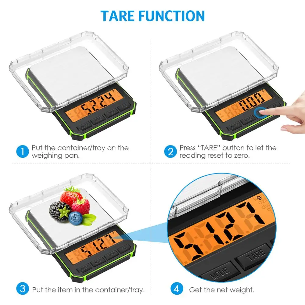 Kitchen Mini Scales 500*0.01g High Precision Digital Display Electric Scale For Jewelry Balance Kitchen Food Weighing