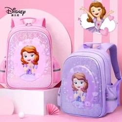 Disney-Mochila escolar Sofía para niñas, morral ortopédico de hombro para estudiantes de primaria, grado 1-5, gran capacidad, resistente al agua, 2022