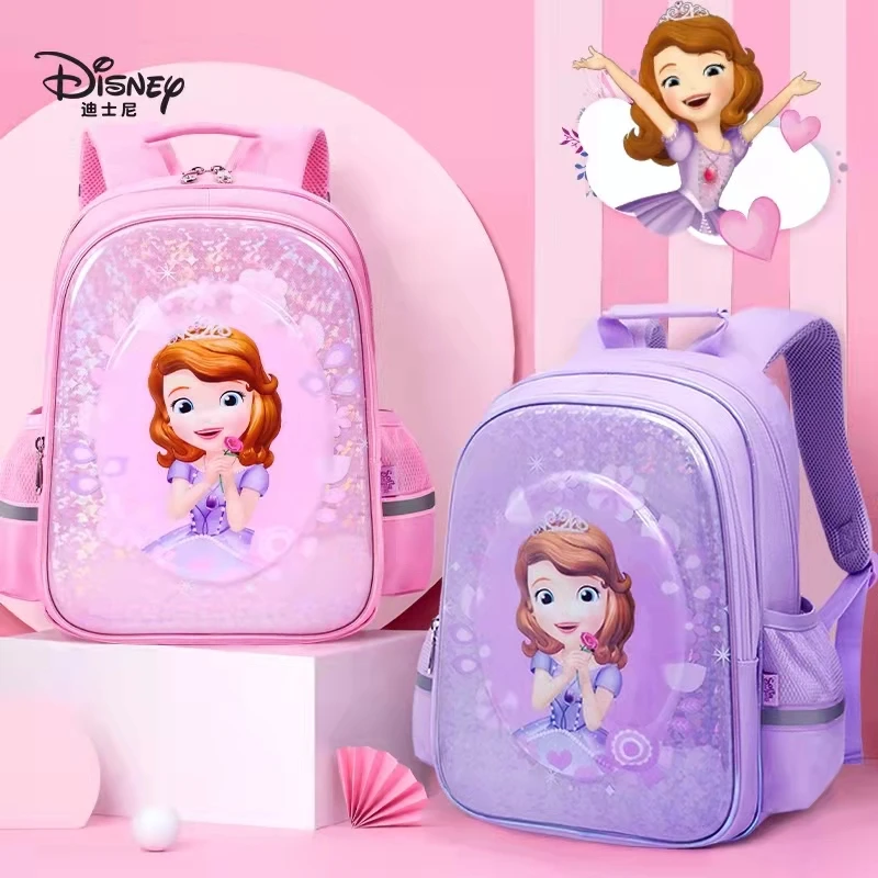 2022 Disney Sofia School Bag For Girls Primary Student Shoulder Orthopedic Backpack Grade 1-5 Large Capacity Water Proof Mochila