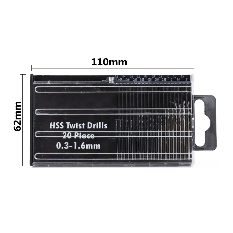 CMCP Mini HSS Spiral Drill Bits Set 0.3mm-1.6mm for Jewellery Watch Repair Model Making Craft Work Mini Drill Bit