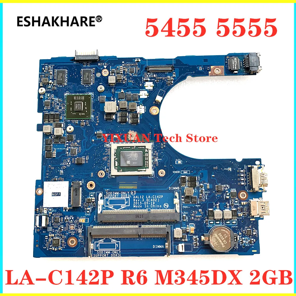 

For DELL Inspiron 15 5555 5455 Laptop Motherboard AAL12 LA-C142P Motherboard With A10-8700P CPU M345DX 2GB 100% Fully Tested