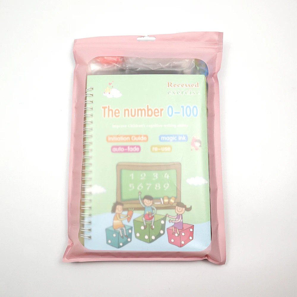 4 pcs/set Magic Copybooks Reusable Groove Picture English Number Lettering Magic Practice Books for Children's