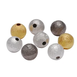 4-12mm 4 Color Round Copper Spacer Beads Frosted Ball End Seed Bead For DIY Necklace Bracelet Jewelry Findings Making