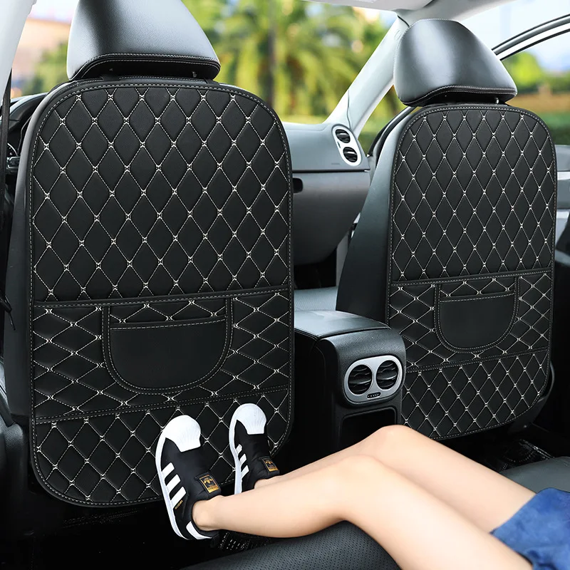 

2 PCS PU Car Seat Back Cover Protector for Kids Children Anti Kick Pad Waterproof Car Seat Protector Car Accessories Interiors