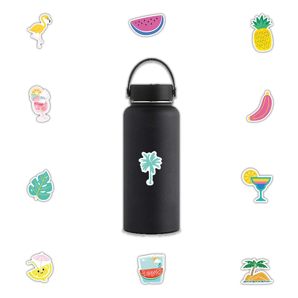 Pegatinas de estilo de vacaciones de verano para maleta, monopatín, portátil, equipaje, nevera, teléfono, coche, calcomanía DIY, 10/30/50 Uds.