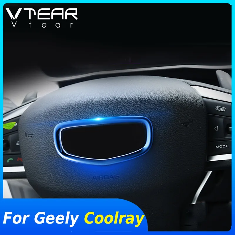 Vtear For Geely Coolray SX11 BelGee X50 interior steering wheel frame Mouldings trim cover Sequin car styling accessories parts