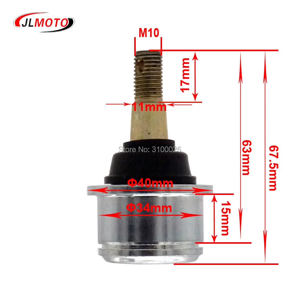 M10 34X15mm Upper Ball Joint Fit for CF500 CFMOTO ATV CF500A/2A/X5/X6/X8 Swing Arm Suspension PN. 9010-050700 Quad Bike Parts