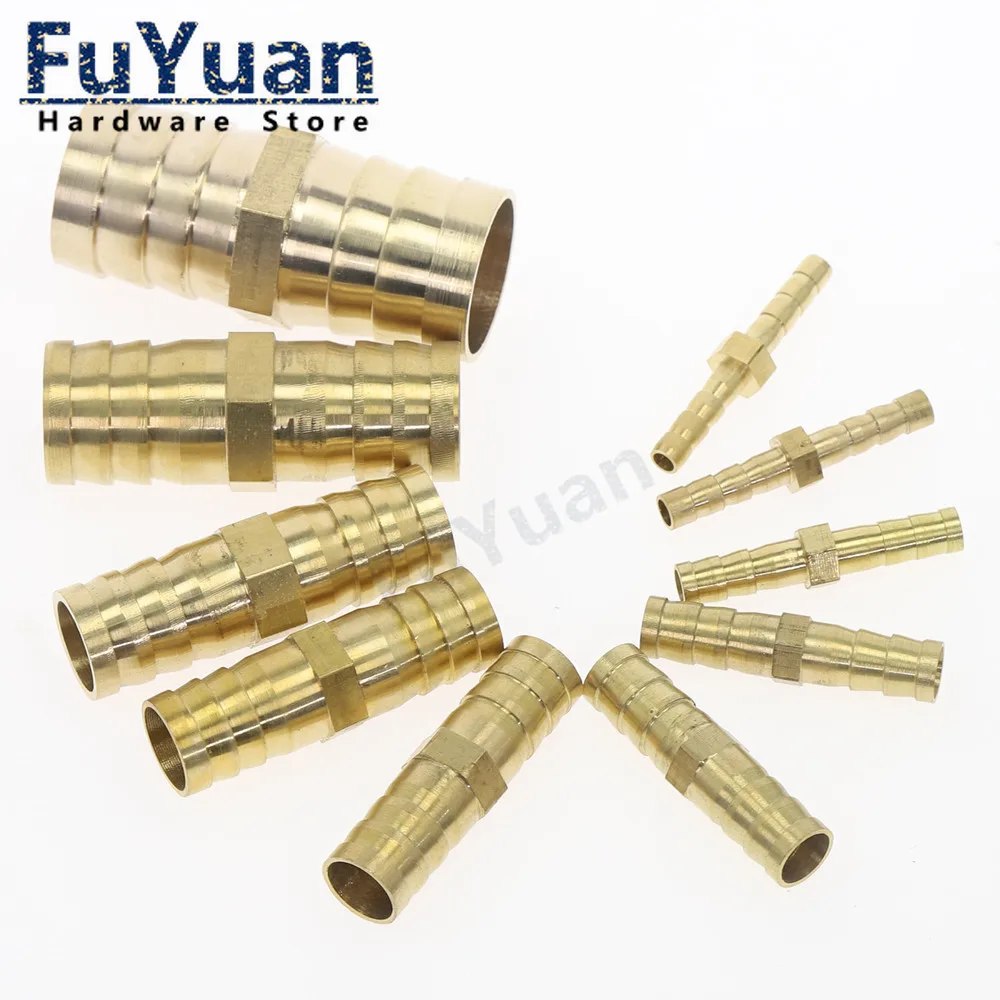 Brass Straight Hose Pipe Fitting Equal Barb 4mm 6mm 8mm 10mm 12mm 14mm 19mm Gas Copper Barbed Coupler Connector Adapter