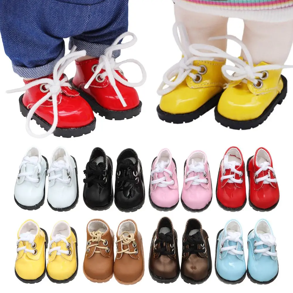 Handmade Toys For Girls for 1/6 Doll Mini Clothing Doll Shoes Bright Leather Shoes Doll Accessories