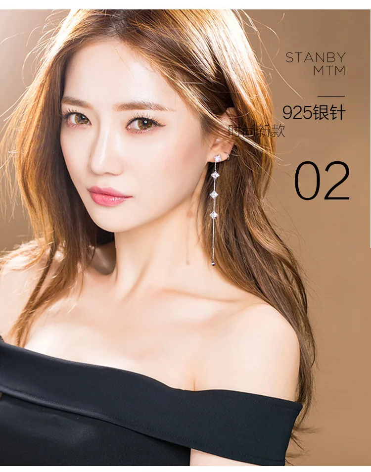 New 2019 High Quality Super Shiny Zircon 925 Sterling Silver Stud Earring for Women Jewelry Wholesale Gift Women Earrings