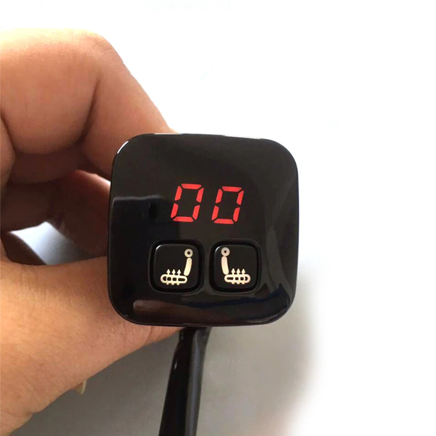 Digital 5 exibição engrenagem Interruptor do Aquecedor de Assento Assentos 2 12V para motorista e passageiro conjunto de tampas de assento auto