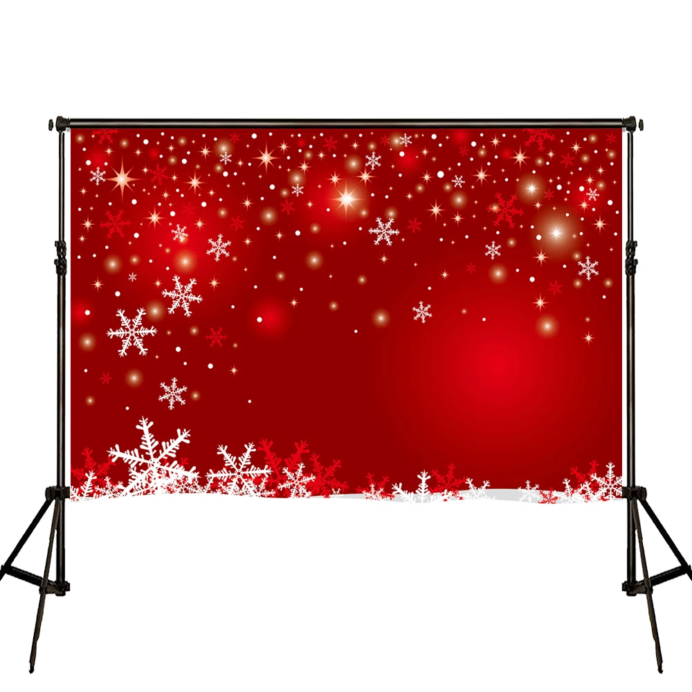 VinylBDS Red Christmas Photography Backdrop White Snowflake Background Photography For Wedding Forchildren Photo Studio