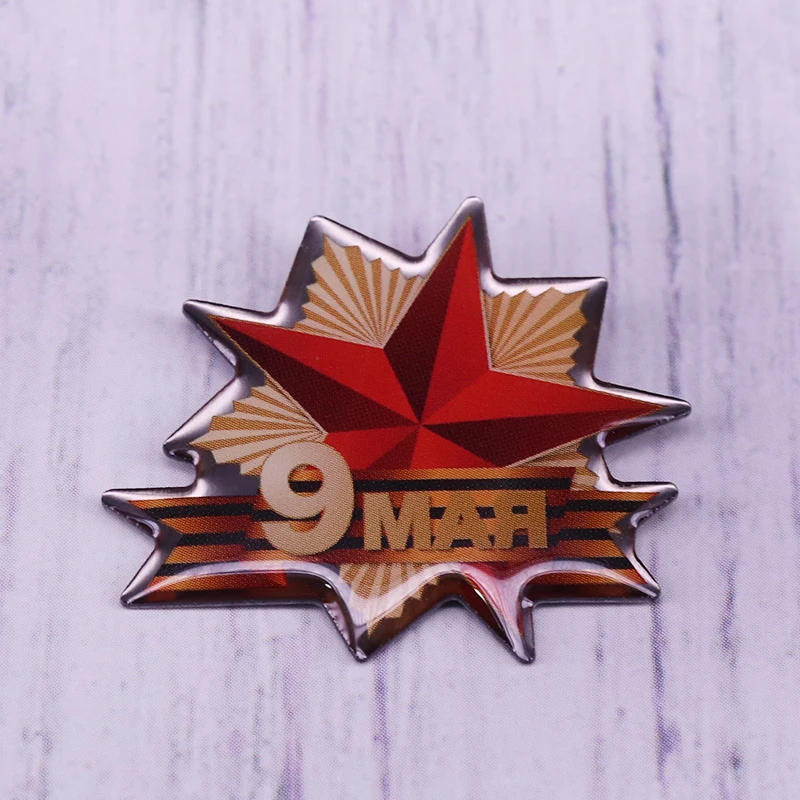 Soviet Victory Day Lapel Pin USSR CCCP Russian Red Star Brooch Retro Accessory Badge