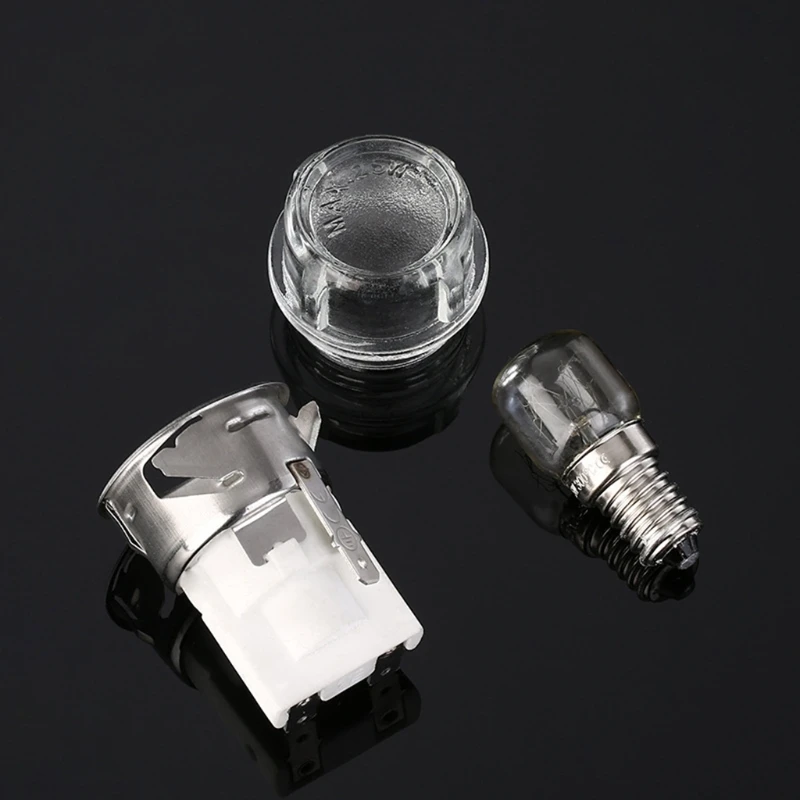 Oven Bulb Microwave Lamp w/ Base 25W Round Head/Flat Head Tempered Glass Voltage 110V / 250V Heat Temperature Resistant