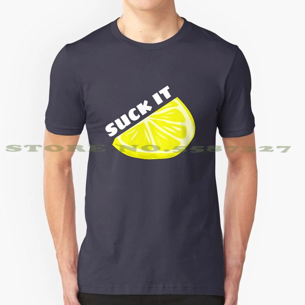 

Сосать. Смешная футболка из 100% хлопка с изображением лимона цитрусовых растений цитрусовых/слова художественный дизайн желтые фрукты еды оранжевый зеленый лайм