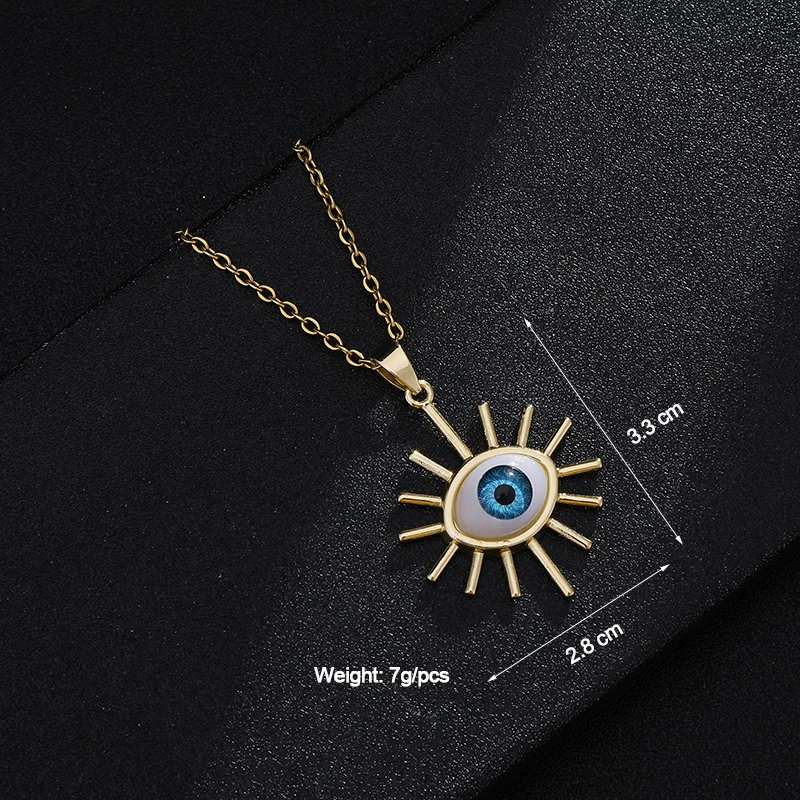Turkish Lucky Evil Eye necklace Women 8 Style Blue Eyes Female Charm Fashion Enamel Stainless Steel Chain necklace Jewelry Gift