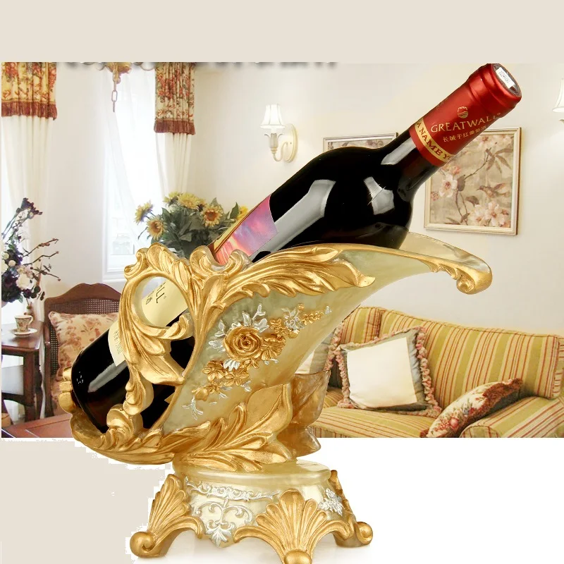 

European Living Room Creative Resin Wine Rack,Closet Decoration Ornaments, Empty Wine Bottle Rack