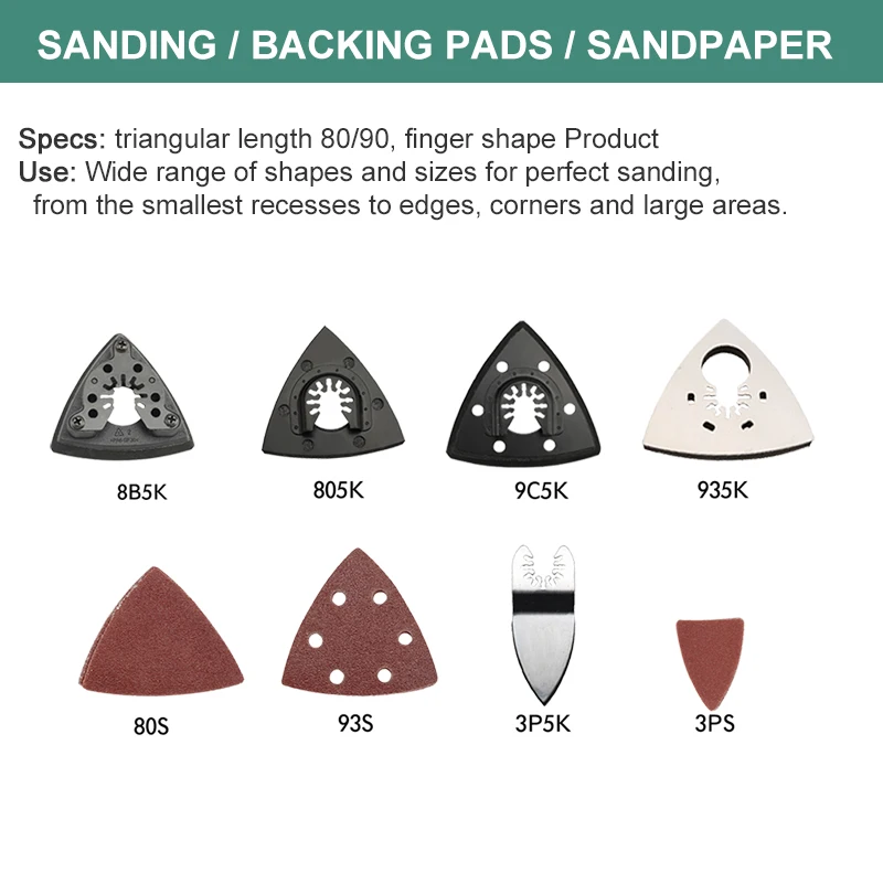 Quick Release Finger Sanding Pad Triangle Delta Sanding Paper Hook Loop Sandpaper Disc Abrasive Tools for cutting polishing