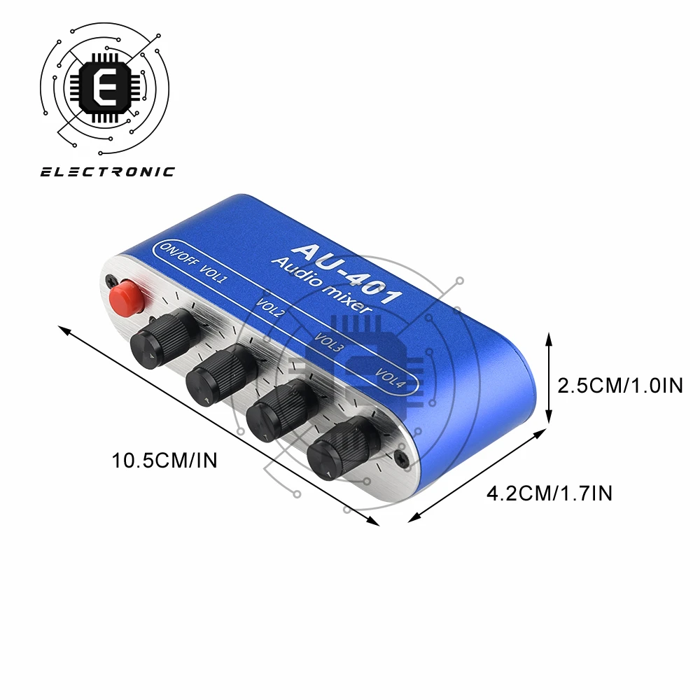 DC5-12V Two Channels Four Channels Input One Channel Stereo Output Audio Signal Mixing Board