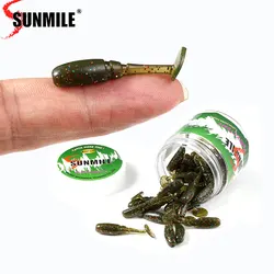 SUNMILE 낚시 루어 물고기 새우 냄새 소프트 웜 30pcs 1g 4cm 락 루어 Wobblers 소프트 루어 Leurre Souple 잉어 Pesca Peche