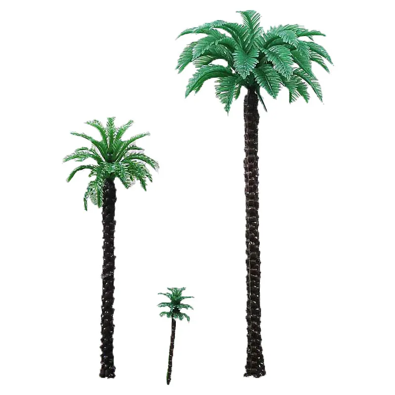 Palmeira tropical, coqueiro, paisagem da praia, ho, o, n, z, miniatura, acessórios do terreno, 10 ou 15pcs