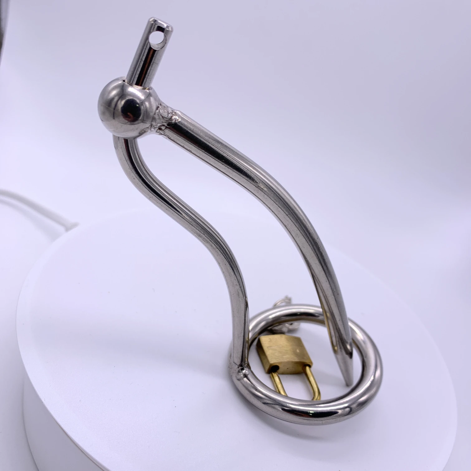 Stainless Steel Male Chastity Device with Catheter Cock Ring,Cock Cages, Lock,Standard Cage /Belt,Sex Toy