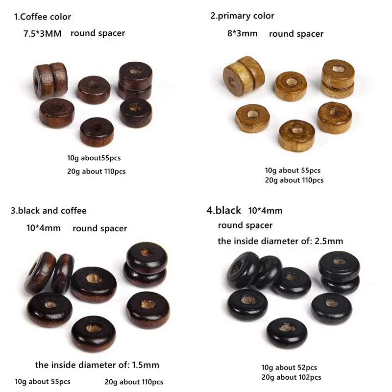 Natural Cylindrical Sandalwood Wood Beads Black Coffee Color Wooden Bead Spacer Loose Beads For Jewelry Making  DIY Accessories