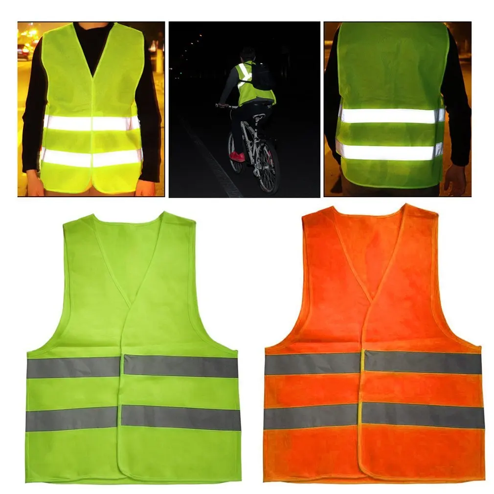 Vest Yellow Orange Blue Green Color Reflective Fluorescent Outdoor Safety Clothing Running Ventilate Safe High Visibility