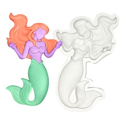 Mermaid Silicone Cake Baking Mold Sugarcraft Chocolate Cupcake Resin Tools Fondant Decorating Tools