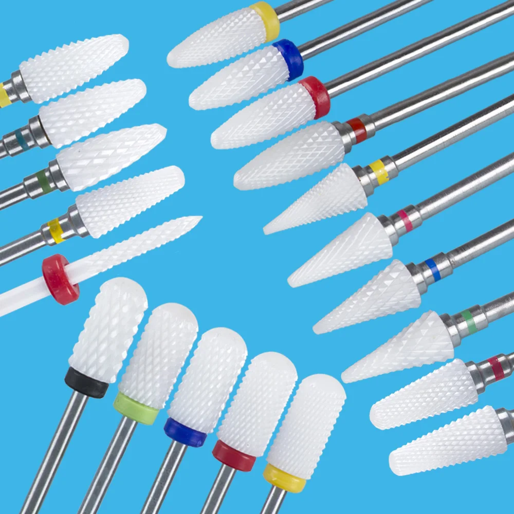 2pcs Cutter For Manicure Ceramic Nail Drill Bits Manicure Machine Accessories Rotary Electric Nail Files Manicure Nail Art Tools