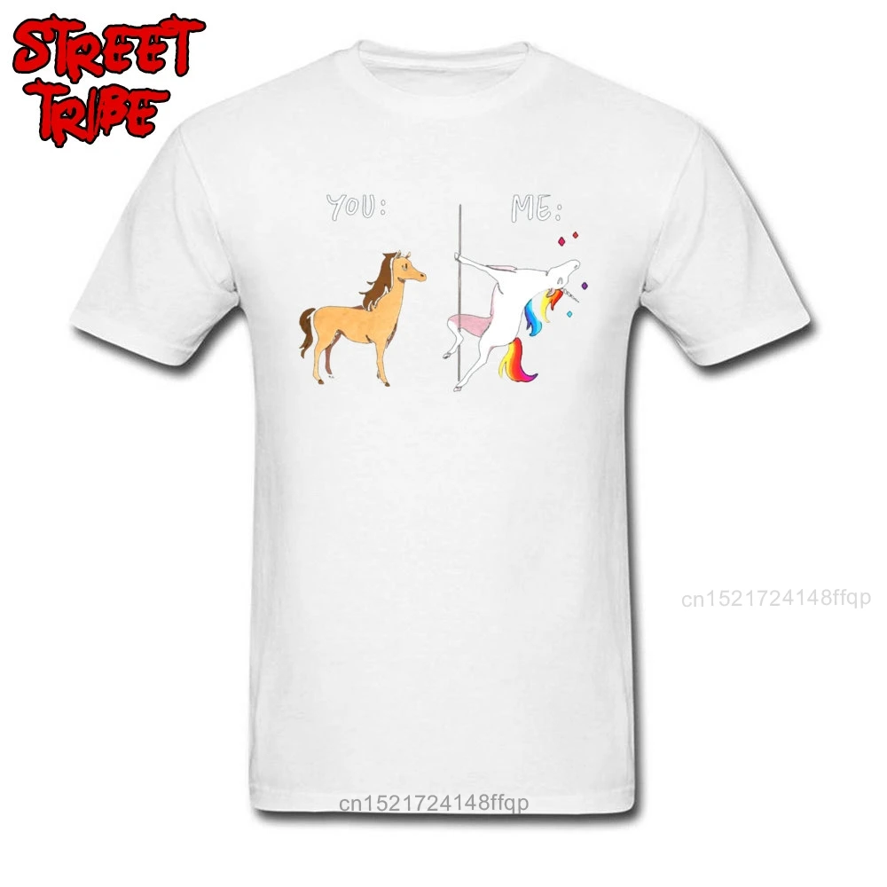 Funny T-shirt Awesome Men\'s T Shirts Me Unicorn You Horse Tshirt Hip Hop Pole Dancing Adult Tshirt Wholesale Street Tops Tees