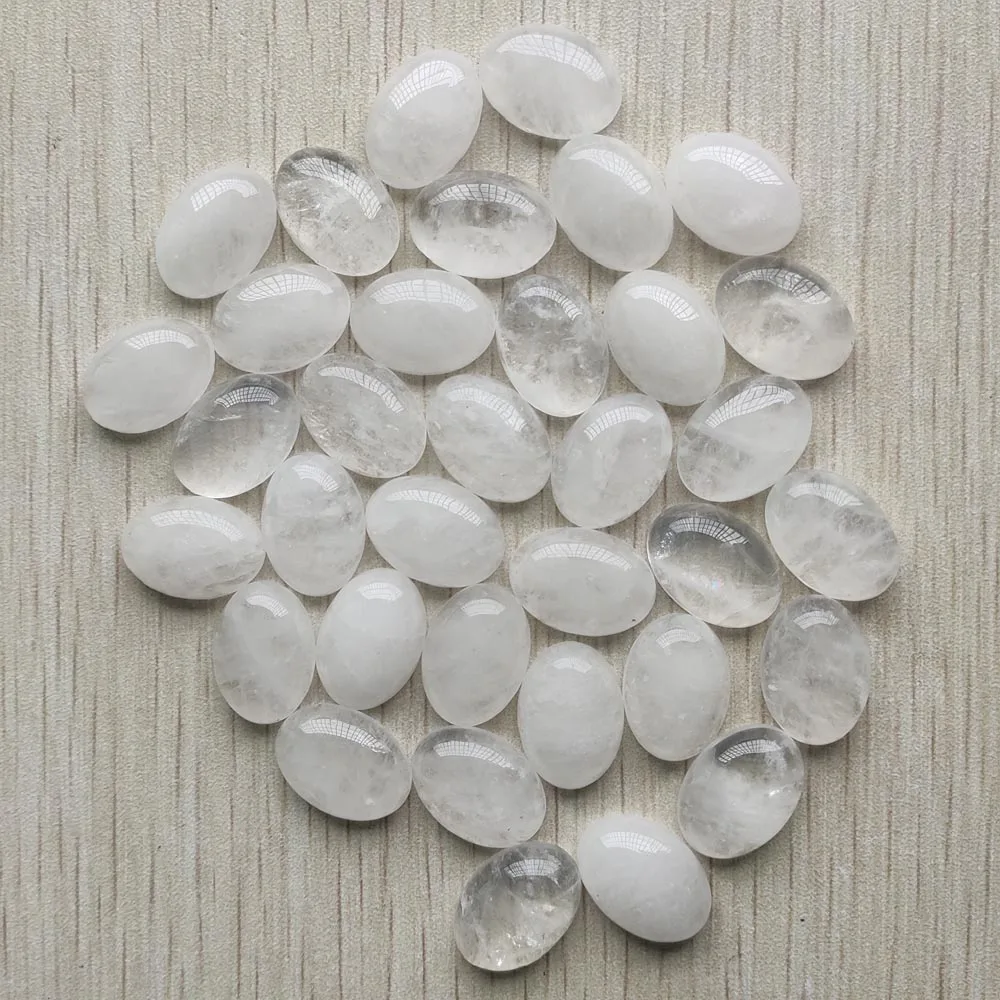 Natural white crystal fashion good quality Oval CABOCHON 13x18mm beads for jewelry making wholesale 30pcs/lot free shipping