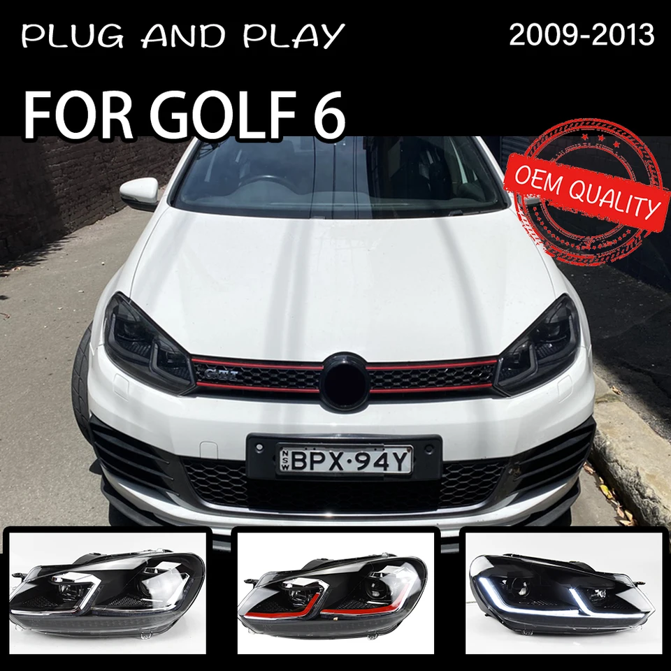 ヘッドライト Vw ゴルフ 6 MK6 2009-2013 車 автомобильные товары LED