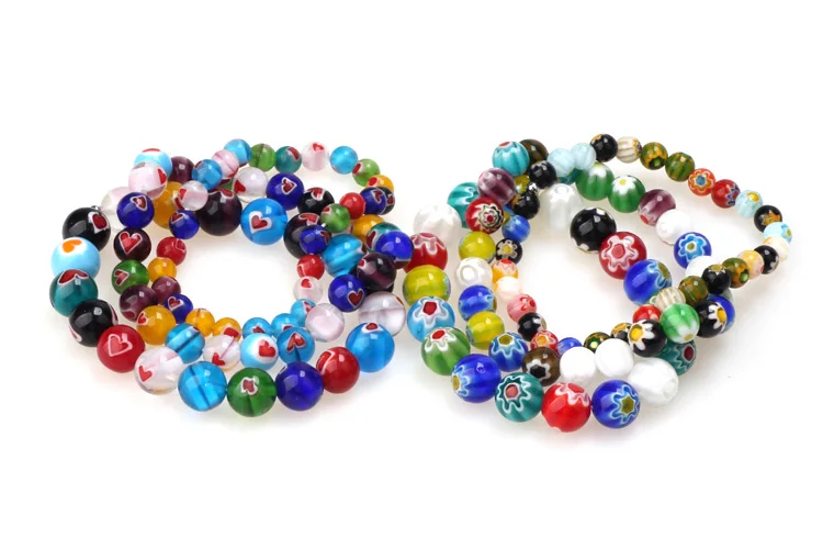 6mm/8mm/10mm Multicolor Runde Flache Form Evil Eye Lampwork Glasierte Glas Perlen für Armband halskette DIY Schmuck Machen – Detail 4