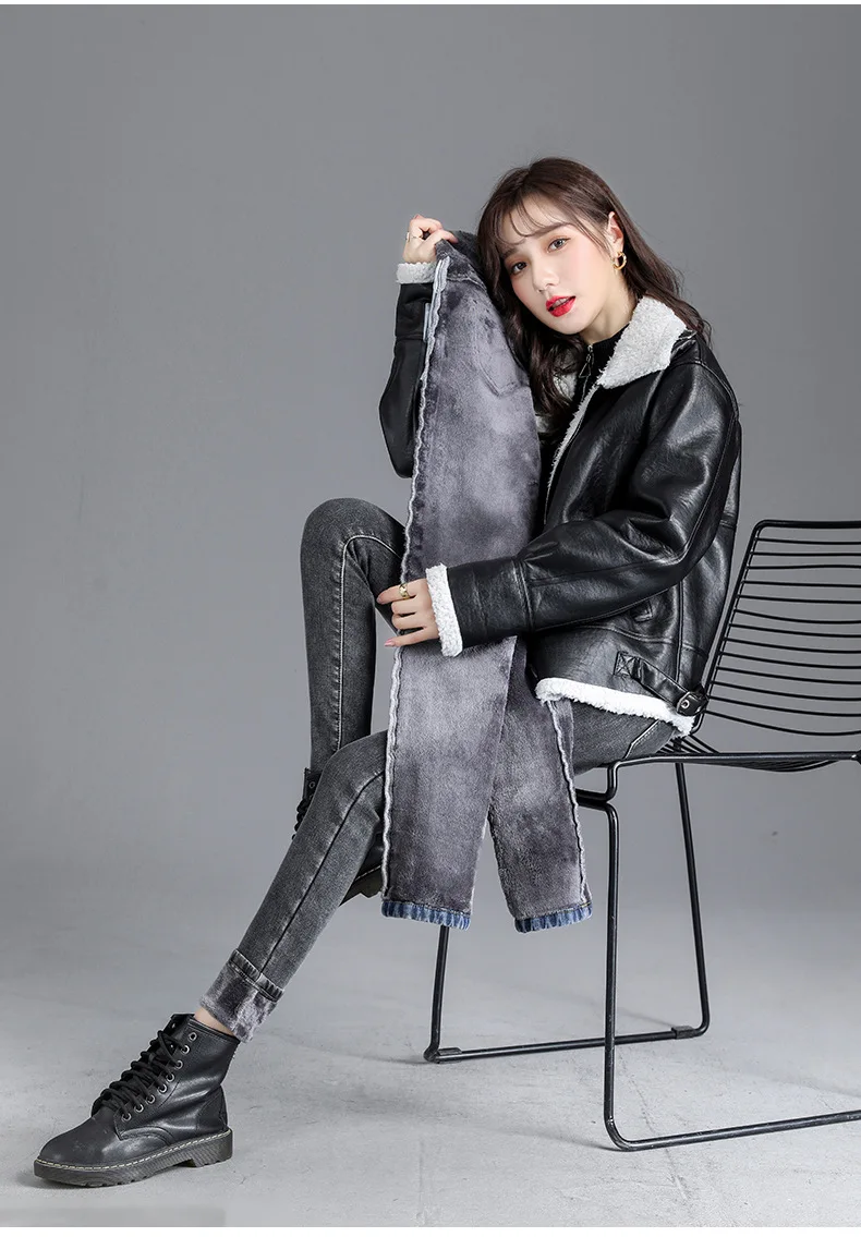 Thermal Winter Thick Fleece High-waist Warm Skinny Jeans Thick Women Stretch Button Pencil Pants Mom Casual Velvet Jeans 15 H46c2c892cfc7447b980fb690b21d8e2bd