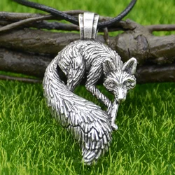 Nostalgia Viking Fox Pendant Mens Dainty Necklace Animal Assessories Goth Jewerly