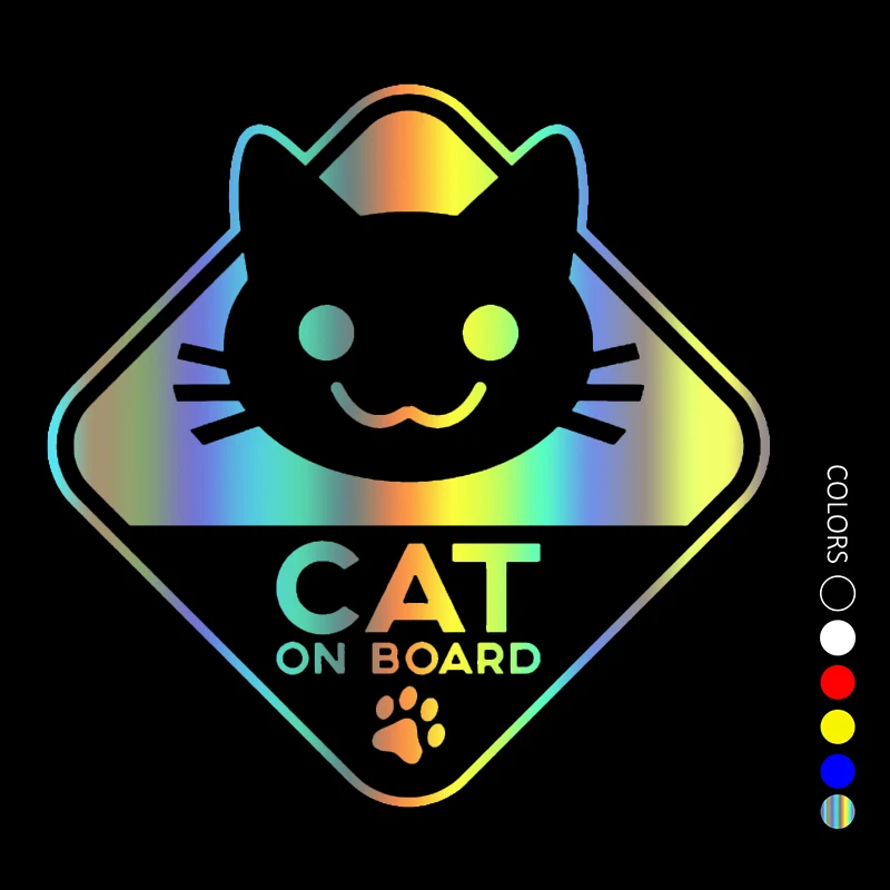 

CS31084# Cat on Board Die-Cut Vinyl Decal Car Sticker Waterproof Auto Decors on Car Body Bumper Rear Window