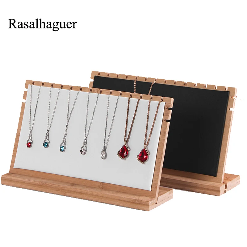 Newly Bamboo S/M/L Jewelry Display Necklace Display Stand Bracelets Pendant Storage Shelf Holder Showcase Organizerm Space