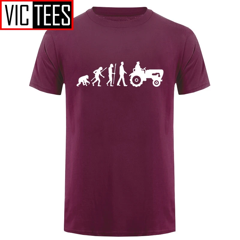 Men New Summer Fashion Evolution Tractor T Shirt Cotton Born To Farm T-shirt Tops Camisetas Farmer Tshirt